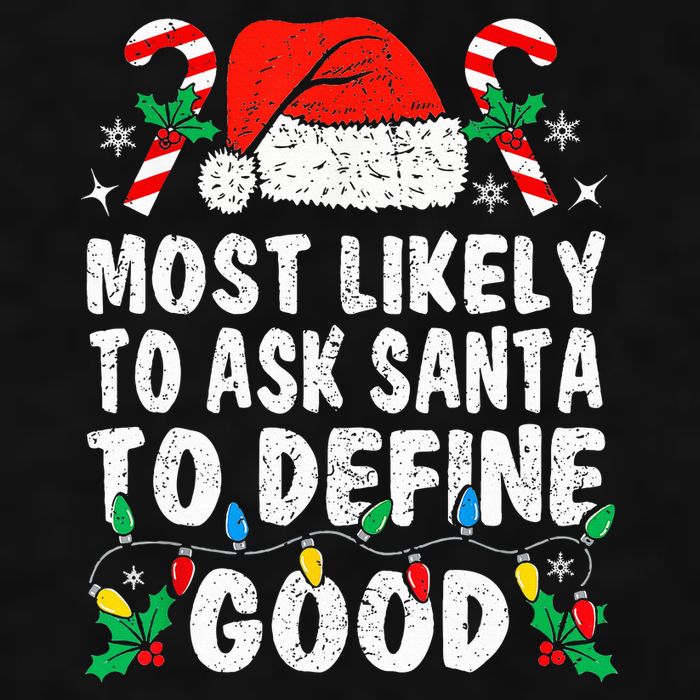Most Likely To Ask Santa To Define Good Funny Christmas  Ladies PosiCharge Tri-Blend Wicking Tank
