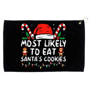 Most Likely To Eat Santas Cookies Family Christmas Holiday Grommeted Golf Towel