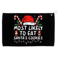 Most Likely To Eat Santas Cookies Family Christmas Holiday Grommeted Golf Towel