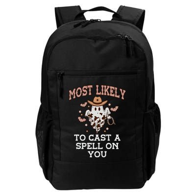 Most Likely To To Cast A Spell On You Ghoul Cowboy Western Daily Commute Backpack