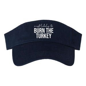 Most Likely To Burn The Turkey Funny Thanksgiving Valucap Bio-Washed Visor