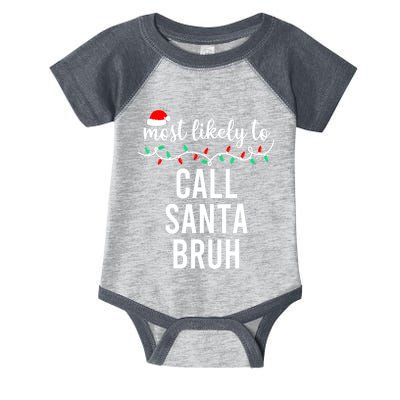 Most Likely To Call Santa Bruh Matching Funny Christmas Infant Baby Jersey Bodysuit