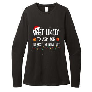 Most Likely To Ask For The Most Expensive Gifts Christmas Womens CVC Long Sleeve Shirt