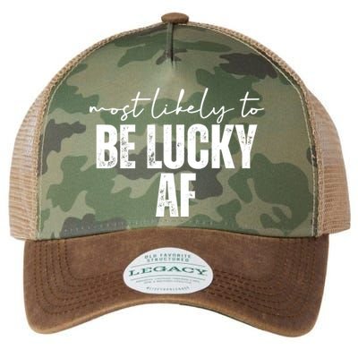 Most Likely To Be Lucky Af St Patricks Day Legacy Tie Dye Trucker Hat