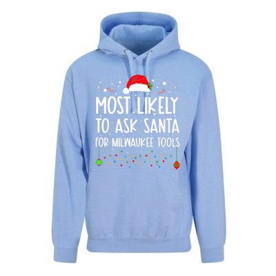 Most Likely To Ask Santa For Milwaukee Tools Christmas Xmas Unisex Surf Hoodie