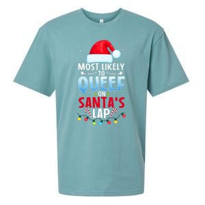 Most Likely To Queef On SantaS Lap Funny Embarrassing Adult Sueded Cloud Jersey T-Shirt