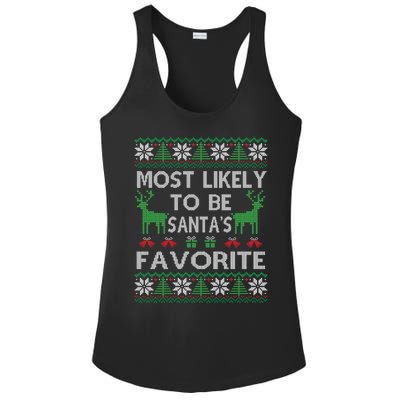 Most Likely To Be SantaS Favorite Christmas Great Gift Ladies PosiCharge Competitor Racerback Tank