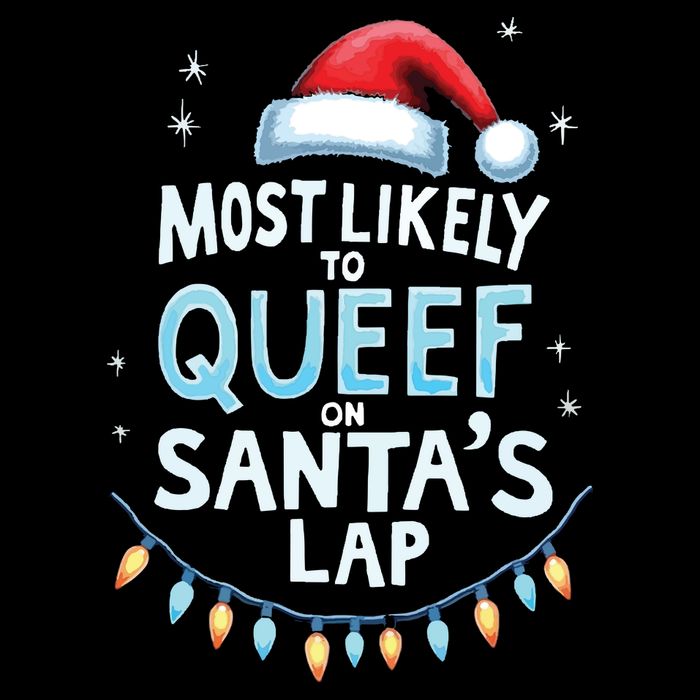 Most Likely To Queef On Santas Lap Offensive Christmas Drawstring Bag