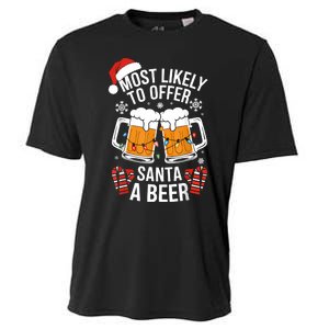 Most Likely To Offer Santa A Beer Christmas Drinking Cooling Performance Crew T-Shirt