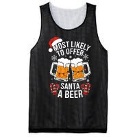 Most Likely To Offer Santa A Beer Christmas Drinking Mesh Reversible Basketball Jersey Tank