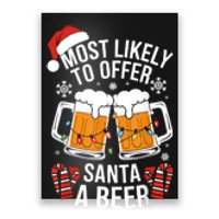 Most Likely To Offer Santa A Beer Christmas Drinking Poster