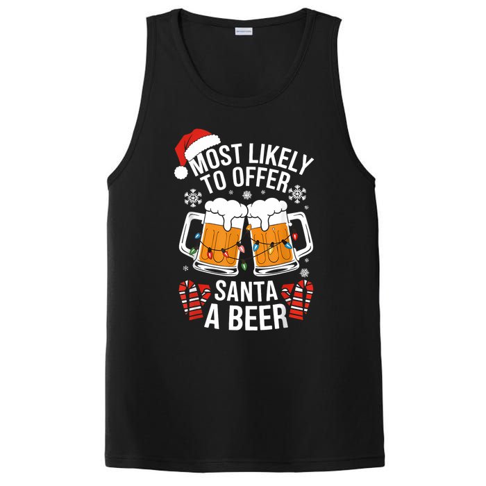 Most Likely To Offer Santa A Beer Christmas Drinking PosiCharge Competitor Tank