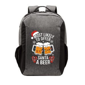 Most Likely To Offer Santa A Beer Christmas Drinking Vector Backpack