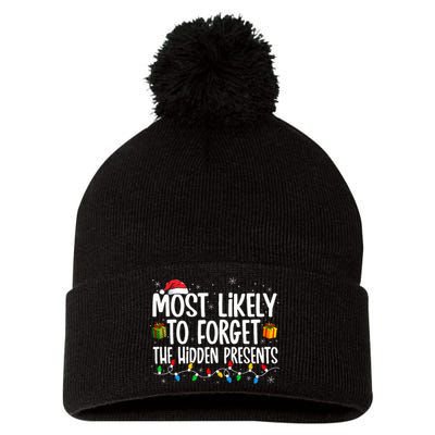 Most Likely To Forget The Hidden Presents Family Christmas Pom Pom 12in Knit Beanie