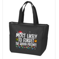 Most Likely To Forget The Hidden Presents Family Christmas Zip Tote Bag