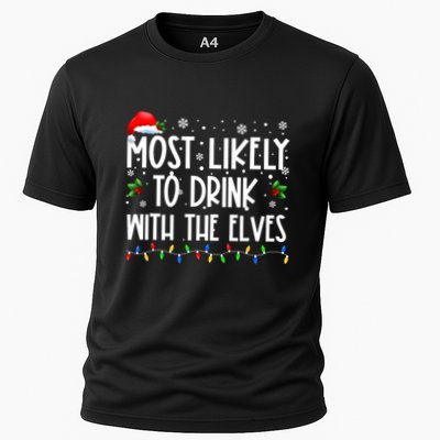 Most Likely To Drink With The Elves Elf Drinking Christmas Performance Shirt