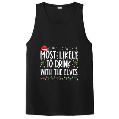 Most Likely To Drink With The Elves Elf Drinking Christmas PosiCharge Competitor Tank