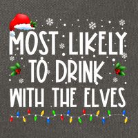 Most Likely To Drink With The Elves Elf Drinking Christmas Cotton Canvas Backpack