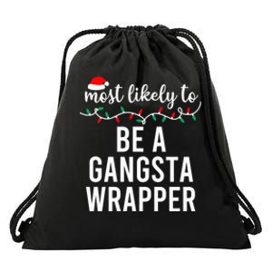 Most Likely To Christmas Shirt Matching Family Pajamas Funny Drawstring Bag