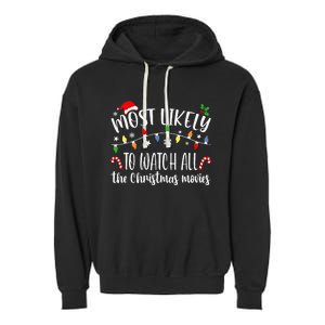 Most Likely To Watch All Christmas Movies Family Matching Garment-Dyed Fleece Hoodie