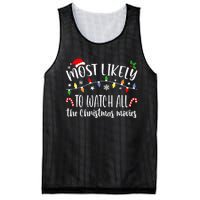 Most Likely To Watch All Christmas Movies Family Matching Mesh Reversible Basketball Jersey Tank