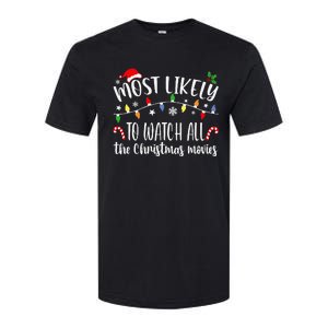 Most Likely To Watch All Christmas Movies Family Matching Softstyle CVC T-Shirt