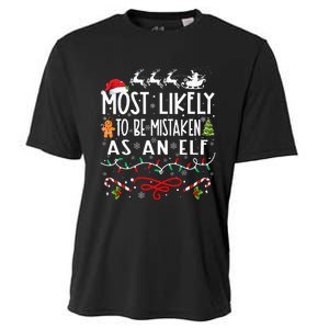 Most Likely To Be Mistaken As An Elf Family Christmas Cooling Performance Crew T-Shirt