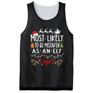 Most Likely To Be Mistaken As An Elf Family Christmas Mesh Reversible Basketball Jersey Tank