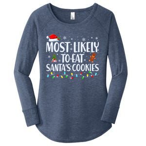 Most Likely To Eat SantaS Cookies Funny Christmas Cool Gift Women's Perfect Tri Tunic Long Sleeve Shirt