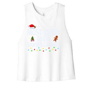 Most Likely To Eat SantaS Cookies Funny Christmas Cool Gift Women's Racerback Cropped Tank