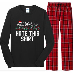 Most Likely To Christmas Matching Family Pajamas Funny Long Sleeve Pajama Set