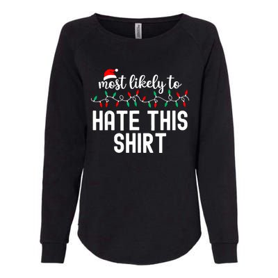 Most Likely To Christmas Matching Family Pajamas Funny Womens California Wash Sweatshirt