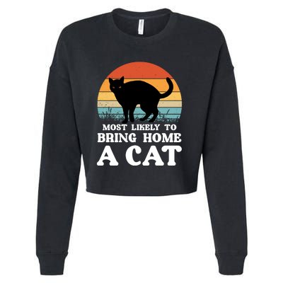 Most Likely To Bring Home A Cat Cropped Pullover Crew