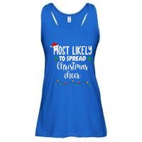 Most Likely To Spread Christmas Cheer Funny Family Christmas Cool Gift Ladies Essential Flowy Tank