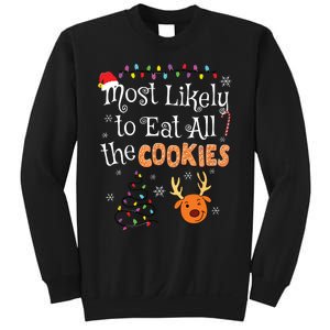 Most Likely To Eat All The Cookies Funny Christmas Sweatshirt