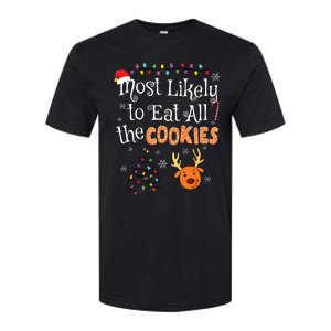 Most Likely To Eat All The Cookies Funny Christmas Softstyle CVC T-Shirt