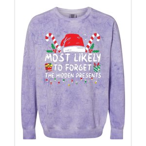 Most Likely To Forget The Hidden Presents Family Christmas Colorblast Crewneck Sweatshirt