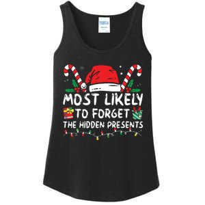 Most Likely To Forget The Hidden Presents Family Christmas Ladies Essential Tank