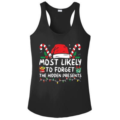 Most Likely To Forget The Hidden Presents Family Christmas Ladies PosiCharge Competitor Racerback Tank