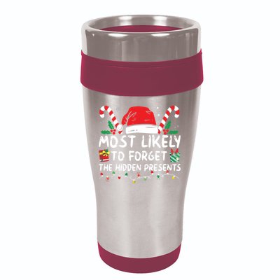 Most Likely To Forget The Hidden Presents Family Christmas 16oz Travel Tumbler