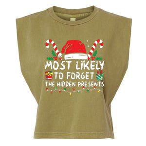 Most Likely To Forget The Hidden Presents Family Christmas Garment-Dyed Women's Muscle Tee