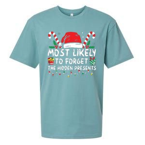 Most Likely To Forget The Hidden Presents Family Christmas Sueded Cloud Jersey T-Shirt