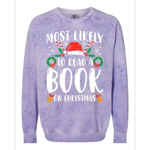 Most Likely To Read A Book On Christmas Matching Family Premium Colorblast Crewneck Sweatshirt