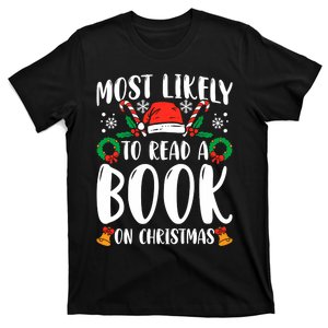 Most Likely To Read A Book On Christmas Matching Family Premium T-Shirt