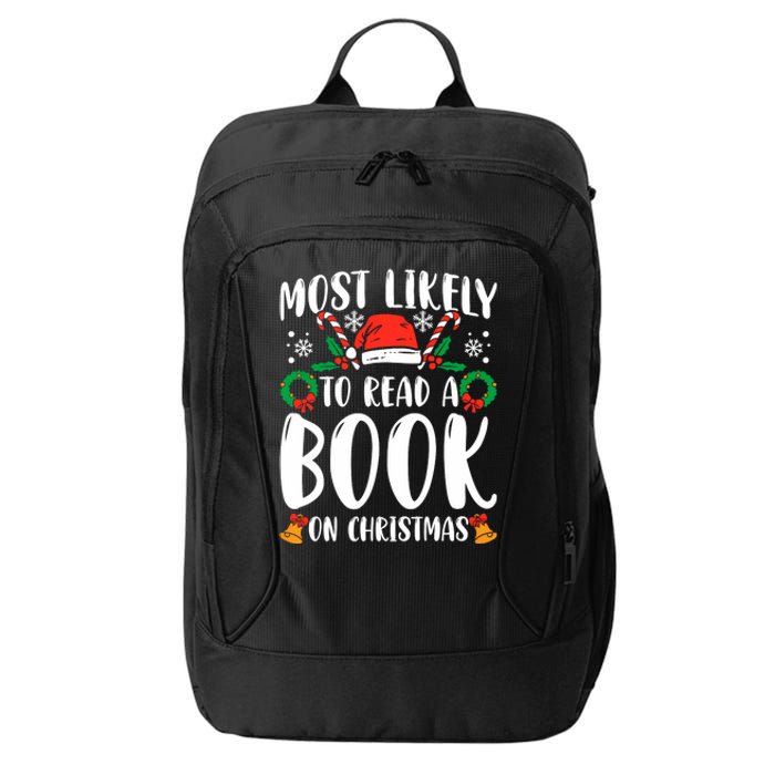 Most Likely To Read A Book On Christmas Matching Family Premium City Backpack