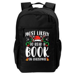 Most Likely To Read A Book On Christmas Matching Family Premium Daily Commute Backpack