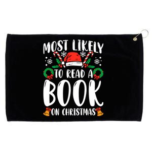 Most Likely To Read A Book On Christmas Matching Family Premium Grommeted Golf Towel