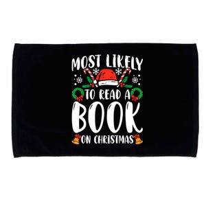 Most Likely To Read A Book On Christmas Matching Family Premium Microfiber Hand Towel