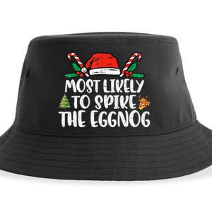 Most Likely To Spike The Eggnog Family Christmas Matching  Sustainable Bucket Hat