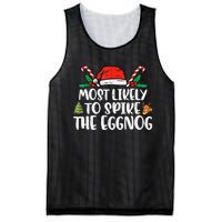 Most Likely To Spike The Eggnog Family Christmas Matching  Mesh Reversible Basketball Jersey Tank